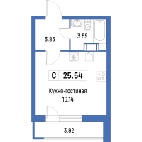 Студия № 449 Корп.: 4 , Секция 2  в ЖК Урбанист