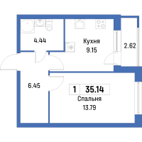 1 ккв № 10 Корп.: 4 , Секция 1  в ЖК Урбанист