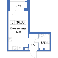 Студия № 235 Корп.: 4 , Секция 2  в ЖК Урбанист