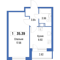 1 ккв № 31 Корп.: 4 , Секция 1  в ЖК Урбанист