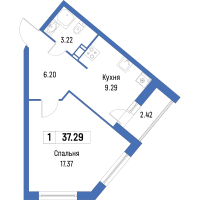 1 ккв № 567 Корп.: 4 , Секция 3  в ЖК Урбанист
