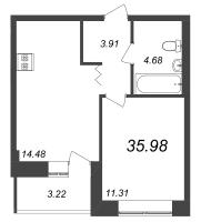 1 ккв № 290 Корп.: У4 , Секция С1  в ЖК Уютный