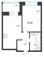 1 ккв № 424 Корп.: У6 , Секция В1  в ЖК Уютный