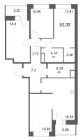4 ккв (Евро) № 62 Корп.: У7 , Секция А  в ЖК Уютный