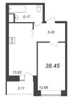1 ккв № 96 Корп.: У4 , Секция В  в ЖК Уютный
