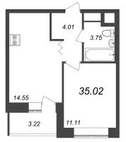 1 ккв № 408 Корп.: У4 , Секция В1  в ЖК Уютный