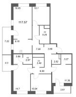 5 ккв (Евро) № 405 Корп.: У7 , Секция А1  в ЖК Уютный