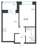 1 ккв № 374 Корп.: У6 , Секция В1  в ЖК Уютный