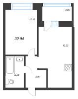 1 ккв № 353 Корп.: У6 , Секция В1  в ЖК Уютный