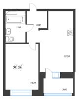 1 ккв № 95 Корп.: У6 , Секция В  в ЖК Уютный