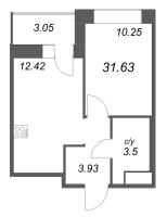 1 ккв № 472 Корп.: У7 , Секция А1  в ЖК Уютный