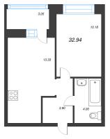 1 ккв № 352 Корп.: У6 , Секция В1  в ЖК Уютный