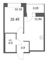 1 ккв № 431 Корп.: У7 , Секция А1  в ЖК Уютный