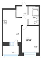 1 ккв № 154 Корп.: У6 , Секция В  в ЖК Уютный