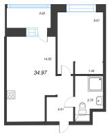 1 ккв № 98 Корп.: У6 , Секция В  в ЖК Уютный