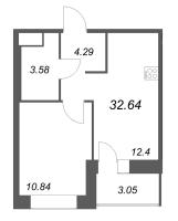 1 ккв № 122 Корп.: У7 , Секция В  в ЖК Уютный