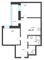 2 ккв № 286 Корп.: У6 , Секция С1  в ЖК Уютный
