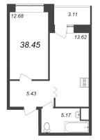 1 ккв № 371 Корп.: У4 , Секция В1  в ЖК Уютный