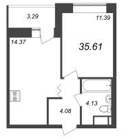 1 ккв № 498 Корп.: У4 , Секция А1  в ЖК Уютный