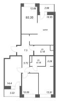 4 ккв (Евро) № 392 Корп.: У7 , Секция А1  в ЖК Уютный