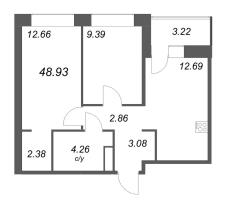 2 ккв № 169 Корп.: У7 , Секция С  в ЖК Уютный