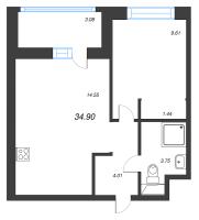 1 ккв № 156 Корп.: У6 , Секция В  в ЖК Уютный