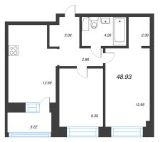 2 ккв № 438 Корп.: У6 , Секция А1  в ЖК Уютный