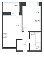 1 ккв № 432 Корп.: У6 , Секция А1  в ЖК Уютный