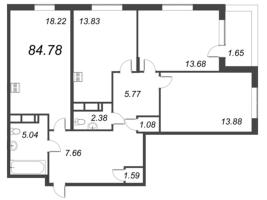 4 ккв (Евро) № 4.133 Корп.: 4 , Секция 1  в ЖК VEREN NORT сертолово