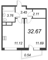 1 ккв № 2.109 Корп.: 2 , Секция 1  в ЖК VEREN NORT сертолово