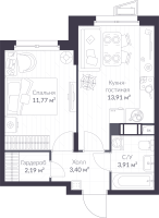 1 ккв № 5.11 Корп.: 5 , Секция 5  в ЖК VEREN NORT сертолово