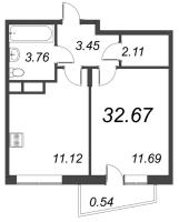 1 ккв № 2.53 Корп.: 2 , Секция 1  в ЖК VEREN NORT сертолово