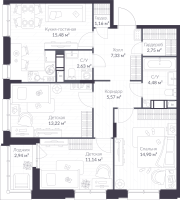 4 ккв (Евро) № 8.115 Корп.: 8 , Секция 8  в ЖК VEREN NORT сертолово