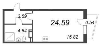 Студия № 2.62 Корп.: 2 , Секция 1  в ЖК VEREN NORT сертолово