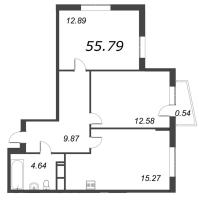 3 ккв (Евро) № 3.41 Корп.: 3 , Секция 1  в ЖК VEREN NORT сертолово