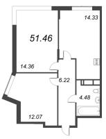 2 ккв № 4.21 Корп.: 4 , Секция 1  в ЖК VEREN NORT сертолово