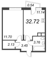 1 ккв № 2.60 Корп.: 2 , Секция 1  в ЖК VEREN NORT сертолово