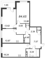4 ккв (Евро) № 2.141 Корп.: 2 , Секция 1  в ЖК VEREN NORT сертолово