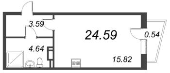 Студия № 2.90 Корп.: 2 , Секция 1  в ЖК VEREN NORT сертолово