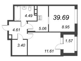 2 ккв (Евро) № 2.77 Корп.: 2 , Секция 1  в ЖК ВЕРЕН НОРТ сертолово
