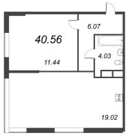 2 ккв (Евро) № 3.20 Корп.: 3 , Секция 1  в ЖК VEREN NORT сертолово