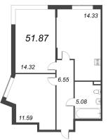 2 ккв № 4.1 Корп.: 4 , Секция 1  в ЖК VEREN NORT сертолово