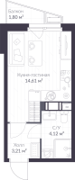 Студия № 8.104 Корп.: 8 , Секция 8  в ЖК VEREN NORT сертолово