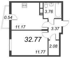 1 ккв № 1.102 Корп.: 1 , Секция 1  в ЖК VEREN NORT сертолово