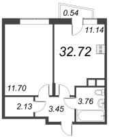 1 ккв № 2.116 Корп.: 2 , Секция 1  в ЖК VEREN NORT сертолово
