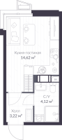 Студия № 8.20 Корп.: 8 , Секция 8  в ЖК VEREN NORT сертолово