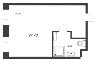 Студия № 1028 Корп.: 1 , Секция 1  в ЖК VIDI