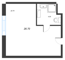 Студия № 1051 Корп.: 1 , Секция 1  в ЖК VIDI