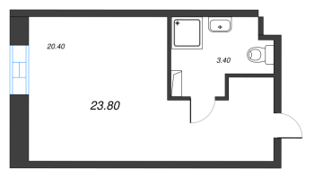 Студия № 1036 Корп.: 1 , Секция 1  в ЖК VIDI