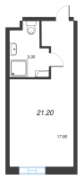 Студия № 1023 Корп.: 1 , Секция 1  в ЖК VIDI